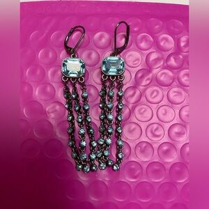 Givenchy Multistrand Blue Stone Earrings Vintage